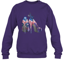 NFL New York Giants High Heel Butterfly Rhinestone Tide Crewneck Sweatshirt - NFLFanGift