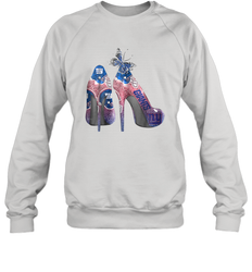 NFL New York Giants High Heel Butterfly Rhinestone Tide Crewneck Sweatshirt - NFLFanGift
