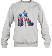 NFL New York Giants High Heel Butterfly Rhinestone Tide Crewneck Sweatshirt - NFLFanGift