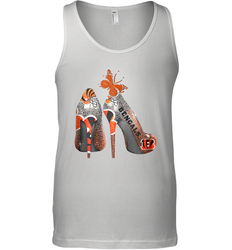 NFL Cincinnati Bengals Rhinestone High Heels Tank Top - NFLFanGift