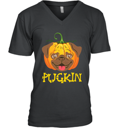 Funny Pugkin Pug Pumpkin Halloween Men's Vneck - NFLFanGift
