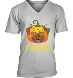 Funny Pugkin Pug Pumpkin Halloween Men's Vneck - NFLFanGift