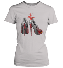 Arizona Cardinals High Heel Butterfly Rhinestone Tide NFL Women's T-Shirt - NFLFanGift