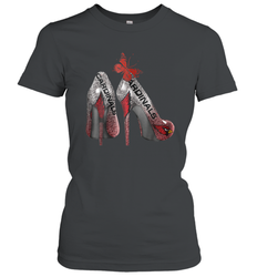 Arizona Cardinals High Heel Butterfly Rhinestone Tide NFL Women's T-Shirt - NFLFanGift