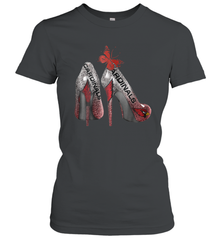 Arizona Cardinals High Heel Butterfly Rhinestone Tide NFL Women's T-Shirt - NFLFanGift