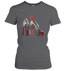 Arizona Cardinals High Heel Butterfly Rhinestone Tide NFL Women's T-Shirt - NFLFanGift