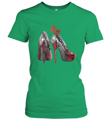 Arizona Cardinals High Heel Butterfly Rhinestone Tide NFL Women's T-Shirt - NFLFanGift