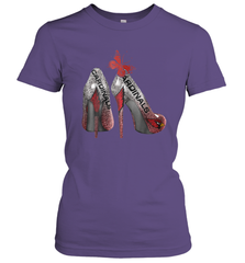 Arizona Cardinals High Heel Butterfly Rhinestone Tide NFL Women's T-Shirt - NFLFanGift