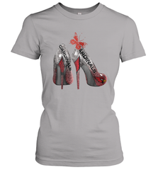 Arizona Cardinals High Heel Butterfly Rhinestone Tide NFL Women's T-Shirt - NFLFanGift
