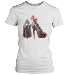Arizona Cardinals High Heel Butterfly Rhinestone Tide NFL Women's T-Shirt - NFLFanGift
