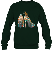 NFL Miami Dolphins High Heel Butterfly Rhinestone Tide Crewneck Sweatshirt - NFLFanGift