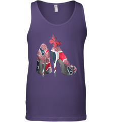 NFL Houston Texans High Heel Butterfly Rhinestone Tide Tank Top - NFLFanGift