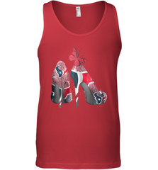 NFL Houston Texans High Heel Butterfly Rhinestone Tide Tank Top - NFLFanGift