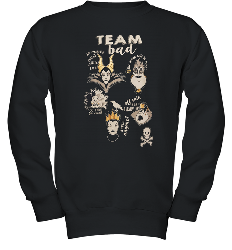 Disney Villains Night Team Bad FUnny Halloween Maleficent Witch Costume Youth Sweatshirt - NFLFanGift