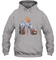 NFL Denver Broncos High Heel Butterfly Rhinestone Tide Hoodie - NFLFanGift