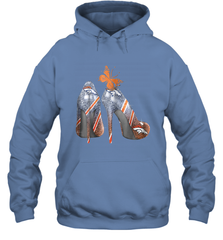 NFL Denver Broncos High Heel Butterfly Rhinestone Tide Hoodie - NFLFanGift