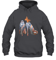NFL Denver Broncos High Heel Butterfly Rhinestone Tide Hoodie - NFLFanGift