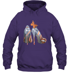 NFL Denver Broncos High Heel Butterfly Rhinestone Tide Hoodie - NFLFanGift