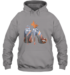 NFL Denver Broncos High Heel Butterfly Rhinestone Tide Hoodie - NFLFanGift