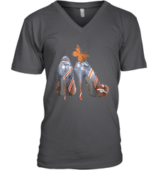 NFL Denver Broncos High Heel Butterfly Rhinestone Tide Men's Vneck - NFLFanGift