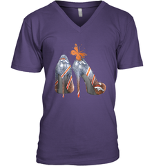 NFL Denver Broncos High Heel Butterfly Rhinestone Tide Men's Vneck - NFLFanGift