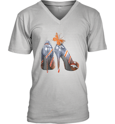 NFL Denver Broncos High Heel Butterfly Rhinestone Tide Men's Vneck - NFLFanGift