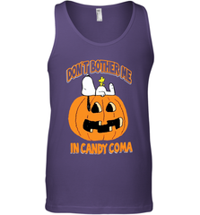 Don't Bother Me In Candy Coma Funny Snoopy Pumpkin Halloween Tank Top - NFLFanGift