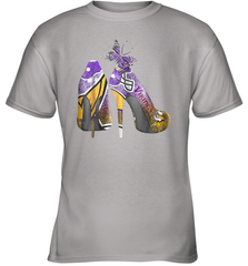 NFL Minnesota Vikings High Heel Butterfly Rhinestone Tide Youth T-Shirt - NFLFanGift