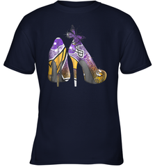 NFL Minnesota Vikings High Heel Butterfly Rhinestone Tide Youth T-Shirt - NFLFanGift