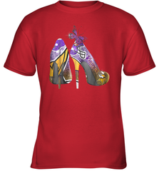NFL Minnesota Vikings High Heel Butterfly Rhinestone Tide Youth T-Shirt - NFLFanGift
