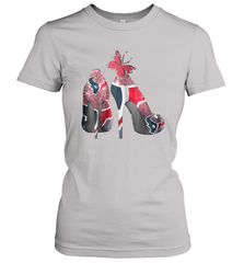 NFL Houston Texans High Heel Butterfly Rhinestone Tide Women's T-Shirt - NFLFanGift