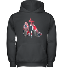 NFL Houston Texans High Heel Butterfly Rhinestone Tide Youth Hoodie - NFLFanGift