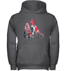 NFL Houston Texans High Heel Butterfly Rhinestone Tide Youth Hoodie - NFLFanGift