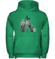 NFL Green Bay Packers Rhinestone High Heels Youth Hoodie - NFLFanGift