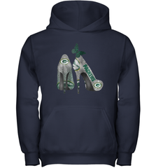 NFL Green Bay Packers Rhinestone High Heels Youth Hoodie - NFLFanGift