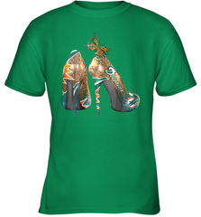 NFL Miami Dolphins High Heel Butterfly Rhinestone Tide Youth T-Shirt - NFLFanGift