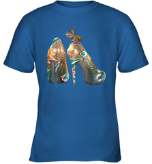 NFL Miami Dolphins High Heel Butterfly Rhinestone Tide Youth T-Shirt - NFLFanGift