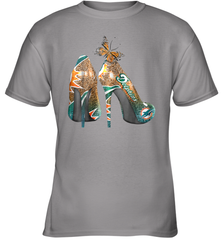 NFL Miami Dolphins High Heel Butterfly Rhinestone Tide Youth T-Shirt - NFLFanGift