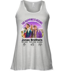 Signatures The Happiness Begins Jonas Brothers Shirt Racerback Tank - NFLFanGift