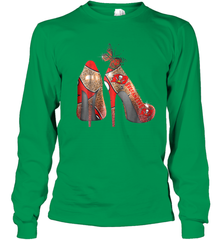 NFLTampa Bay Buccaneers High Heel Butterfly Rhinestone Tide Youth Long Sleeve T-Shirt - NFLFanGift