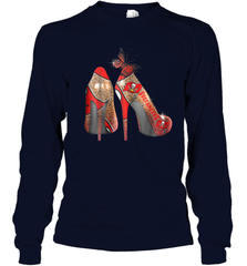 NFLTampa Bay Buccaneers High Heel Butterfly Rhinestone Tide Youth Long Sleeve T-Shirt - NFLFanGift