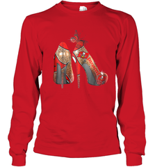 NFLTampa Bay Buccaneers High Heel Butterfly Rhinestone Tide Youth Long Sleeve T-Shirt - NFLFanGift