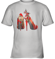 NFLTampa Bay Buccaneers High Heel Butterfly Rhinestone Tide Youth T-Shirt - NFLFanGift