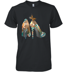 NFL Miami Dolphins High Heel Butterfly Rhinestone Tide Men's Premium T-Shirt - NFLFanGift