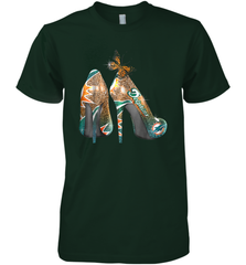 NFL Miami Dolphins High Heel Butterfly Rhinestone Tide Men's Premium T-Shirt - NFLFanGift