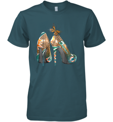 NFL Miami Dolphins High Heel Butterfly Rhinestone Tide Men's Premium T-Shirt - NFLFanGift