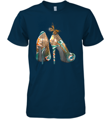 NFL Miami Dolphins High Heel Butterfly Rhinestone Tide Men's Premium T-Shirt - NFLFanGift