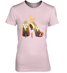 Washington Redskins High Heel Butterfly Rhinestone Tide Women's The Boyfriend Tee - NFLFanGift