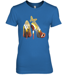 Washington Redskins High Heel Butterfly Rhinestone Tide Women's The Boyfriend Tee - NFLFanGift