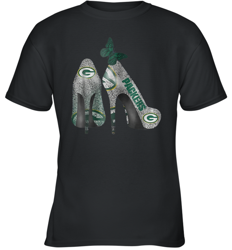 NFL Green Bay Packers Rhinestone High Heels Youth T-Shirt - NFLFanGift